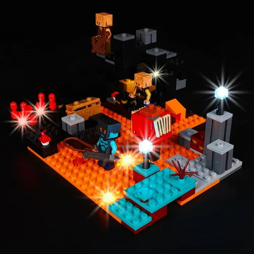 Miniatura 4 de Kyglaring Kit de luz LED compatible con Lego The Nether Bastion 21185 - Accesorios de iluminación mejorados para bloques de modelo 21185
