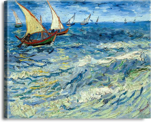 Miniatura 90 de A&T ARTWORK Noche estrellada sobre el Ródano de Vincent Van Gogh. Tamaño del marco: 36 x 30 pulgadas, tamaño de la imagen: 30 x 24 pulgadas