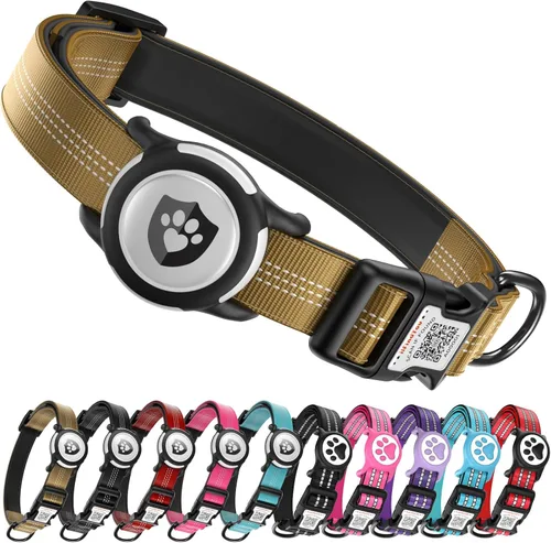Miniatura 21 de Collar de Perro AirTag para Perros Grandes, Collar de Perro con AirTag de Apple Resistente al Agua IP68 con Soporte para AirTag, Reflectante, azul