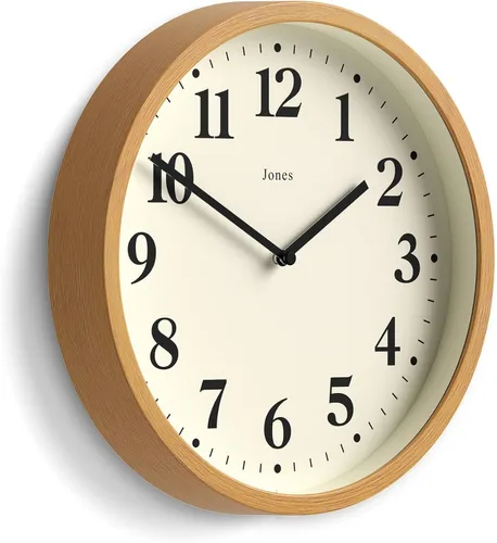 Miniatura 8 de JONES CLOCKS® Lodge - Reloj de pared Reloj moderno pequeño 10 pulgadas Madera sintética oscura Estilo contemporáneo clásico para cocina
