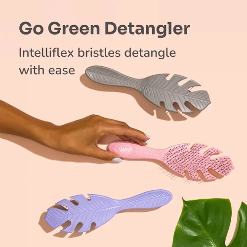 Miniatura 10 de Wet Brush Go Green Cepillo desenredante para cabello, verde, cerdas IntelliFlex ultrasuaves, sueltan enredos y aflojan suavemente nudos mientras