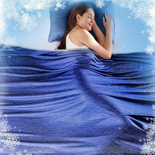 Miniatura 21 de KMUSET Manta refrescante (50 x 60 pulgadas), manta refrescante de verano de doble cara para personas que duermen con calor y sudores nocturnos