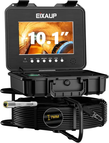 Cámara de alcantarillado autonivelante de 165 pies/164.0 ft, transmisor integrado de 512 Hz, monitor HD 1080P de 10.1 pulgadas, impermeable IP68,