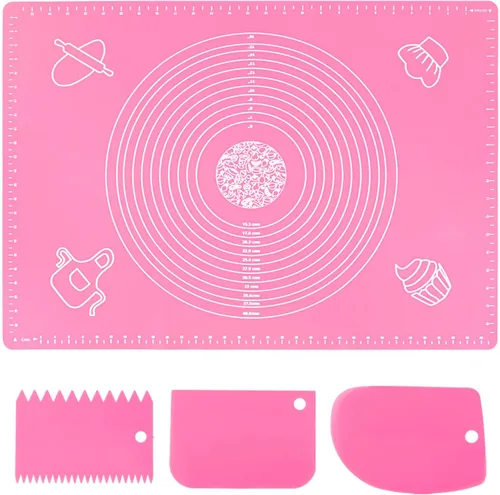 Miniatura 8 de Tapete de silicona para hornear de 27.6 x 19.7 pulgadas con medición, tapete antideslizante para repostería, tapete antiadherente para amasar masa