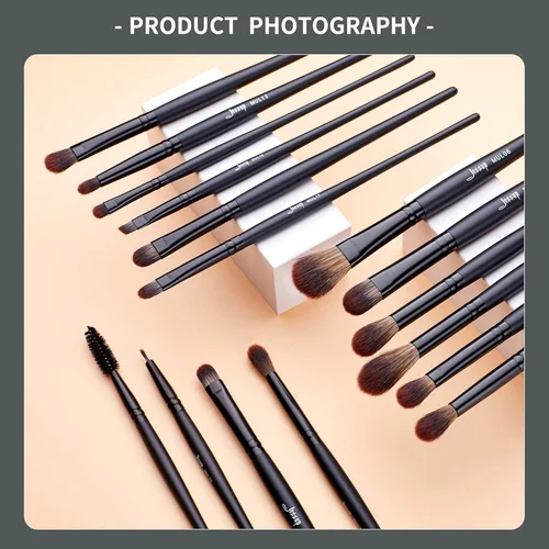Miniatura 7 de Jessup Juego de brochas de maquillaje veganas con corrector en polvo, sombra de ojos, brocha para delineador de ojos, 16 piezas, cepillo cosmético