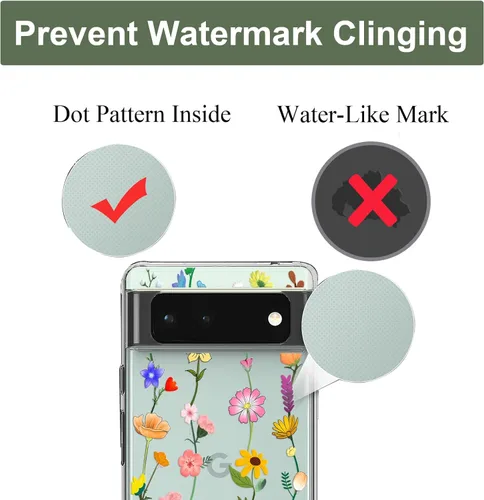 Miniatura 8 de Unov Funda para Pixel 6a, transparente con diseño, ajuste delgado, buen agarre, funda de teléfono en relieve, cubierta protectora a prueba