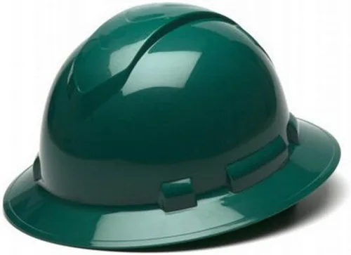 Texas America Safety Company Casco duro RIDGELINE de ala completa con ajuste de perilla de 6 puntos y bolsa Verde