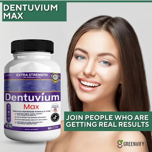 Miniatura 6 de Suplemento probiótico Dentuvium Max, 40 mil millones de UFC, apoya la salud digestiva de los dientes, encías, garganta, sin gluten, sin azúcar, sin