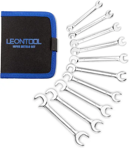Miniatura 9 de Juego de mini llaves SAE, 10 piezas, acabado cromado resistente al óxido, ideal para automóviles, industriales, hogar, pasatiempos, color plateado