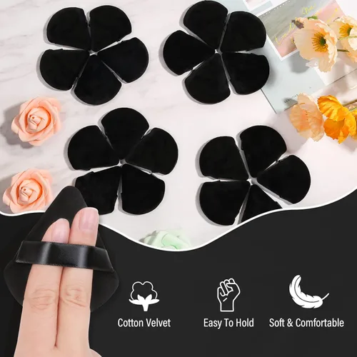 Miniatura 2 de Thrilez 20 piezas Borlas de Polvo Triangulares, Borlas para Polvo Suelto, Borlas de Maquillaje para Polvo Facial, Borlas para Polvo Fijador