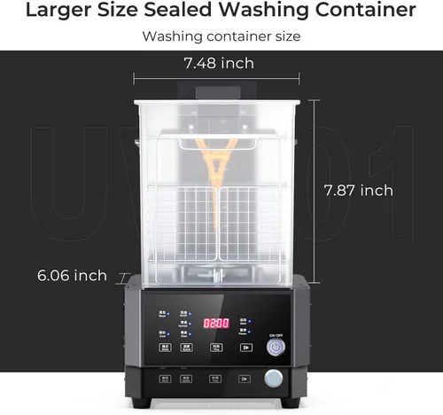 Miniatura 9 de Creality Estación de lavado y curado UW-01 Máquina 2 en 1 Impresora 3D de resina Caja rotatoria de curado UV Cubo para LCD/DLP/SLA Tamaño de lavado