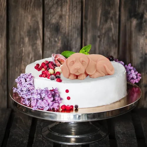 Miniatura 6 de 2 moldes de jabón de silicona para perros, forma de hueso de pata de cachorro 3D, molde de fondant de silicona, lindo molde de vela para perro, cera