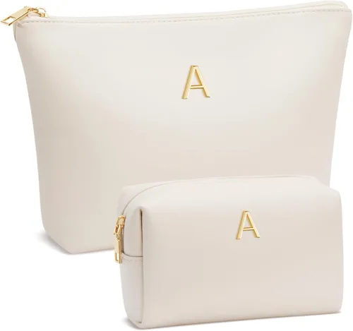 Regalos para mujeres | Juego de bolsa de maquillaje inicial para niñas, regalos personalizados para dama de honor, amiga, graduación, profesora,