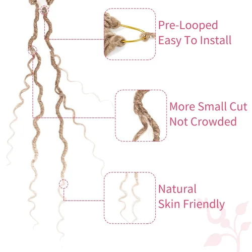 Miniatura 140 de Alicoco Goddess Locs Cabello de Ganchillo 12 Pulgadas 8 Paquetes Rastas Sintéticas de Ganchillo Para Mujeres Rastas Suaves Boho Pre-enrolladas River
