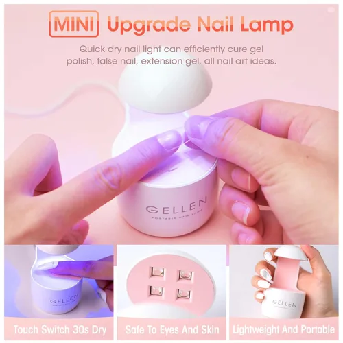 Miniatura 5 de Gellen Kit de uñas de gel, ataúd, 240 piezas, juego de extensión con todo, puntas de uñas Etch X, kit de bricolaje largo, pegamento de uñas de gel