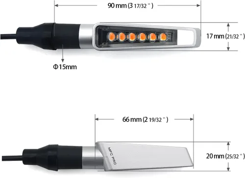 Miniatura 6 de Mini luces de señal de giro LED para MT-07 MT-09 FZ-09 MT-10 YZF R1 R3 R6 R25 FJ09 FZ07 FZ1CB1000RR (Sin secuencial, plateado-4 piezas)