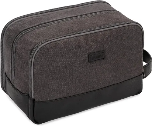 Miniatura 10 de WANDF Bolsa de Aseo de Viaje para Hombres Kit Dopp Grande Bolsa de Aseo y Afeitado Resistente al Agua Bolsa Colgante Accesorios de Viaje para Beige