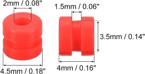 Miniatura 2 de MECCANIXITY Bolas de goma antivibración RC para control remoto F4 F7 controlador de vuelo M2x4mm bolas de absorción de impactos (rojo), paquete de 12