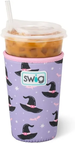 Miniatura 49 de Swig Life Coolie de Taza Helada Mediana, Funda Aislante de Taza de Café Helado de Halloween de 22oz con Asa, Coolie Aislado de Neopreno Mantiene