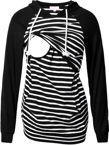 Miniatura 63 de Bhome Camisa de lactancia de manga larga con capucha para lactancia materna