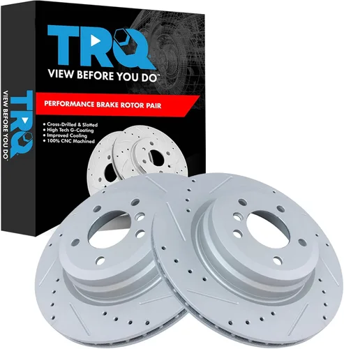 Miniatura 151 de TRQ Juego de rotores de freno de rendimiento trasero con revestimiento G premium compatible con Mazda 6 2014-2021