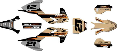 Miniatura 8 de Kit de gráficos para Husqvarna Motocross Electric E-Minis EE3 y EE5 (2020-2023) Orange-Crew Series Azul 09 Mil - Adhesivo para motocross Dirt Pit
