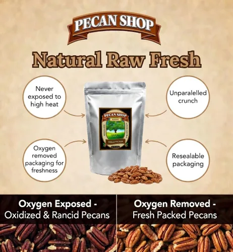 Miniatura 6 de Pecan Shop Mitades de nuez nativa de Texas para aperitivos, cosechadas silvestres, germinadas, ligeramente saladas al mar (2 libras)