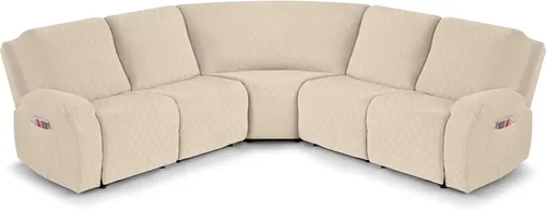 Miniatura 15 de VANSOFY Fundas de Sofá Seccional Reclinable Extra Grandes, Fundas Lavables de 5 Piezas para Sofá Seccional en Forma de L con Asiento de Esquina