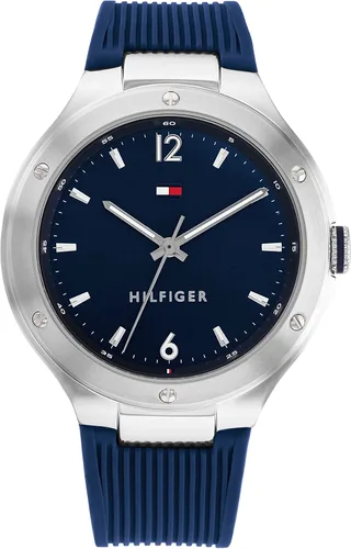 Tommy Hilfiger Reloj de cuarzo de acero inoxidable y correa de silicona para mujer color azul marino modelo 1782472 Azul Marino Deporte