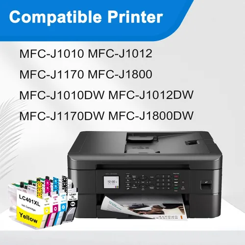 Miniatura 2 de LC401XL LC401 - Cartuchos de tinta compatibles (4 unidades, negro/cian/magenta/amarillo) cartuchos de tinta compatibles para Brother 401XL LC 401