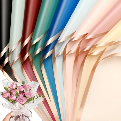 Bupduq 30 hojas de papel para envolver ramos de flores de 10 colores, suministros para floristería, papel impermeable para ramos florales, accesorio