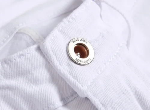 Miniatura 7 de OIIIO - Jeans elásticos rasgados de ajuste regular para hombre