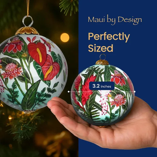 Miniatura 5 de Cornucopia Maui ornamento de Navidad de cristal pintado a mano con caja de regalo, recuerdo coleccionable CC/M