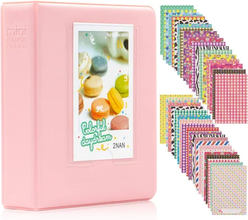 Miniatura 14 de Ablus - Álbum de fotos con 64 bolsillos para fotos instantáneas de cámaras Fujifilm Instax Mini 7s 8 8+ 9 25 26 50s 70 90 y letrero, pequeño Azul