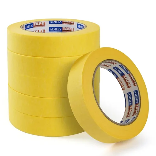 ADHES - Cinta adhesiva amarilla para pintores, 0.7 pulgadas x 55 yardas x 6 rollos, cinta segura para pared sin residuos para pintura de pared del