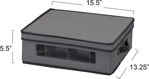 Miniatura 3 de Household Essentials Cofre para Tazas de Porcelana con 12 Compartimentos de Almacenamiento, con Ventana y Asas Laterales, Perfecto para Porcelana