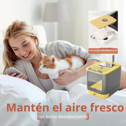 Miniatura 7 de Caja de Arena para Gatos Completamente Cerrada Mejorada con Tapa, Recinto Cubierto para Caja de Arena, Cajas de Arena para Gatos Antisalpicaduras