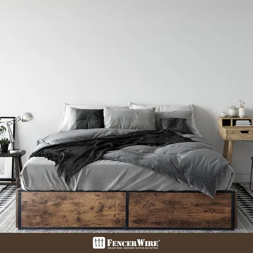 Miniatura 6 de Fencer Wire Base de cama de almacenamiento industrial con 4 cajones, base de colchón con soporte de listones de metal, marco de cama de plataforma