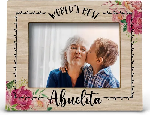 FONDCANYON Marco de fotos Abuela, regalos para abuela, el mejor marco de fotos Abuelita del mundo de 5 x 7 pulgadas