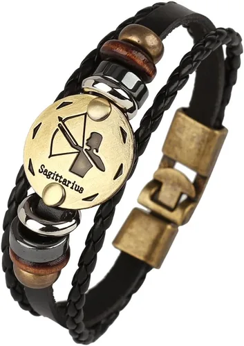 Miniatura 56 de Hamoery Pulsera de cuero de aleación punk para Constellation trenzada pulsera pulsera brazalete