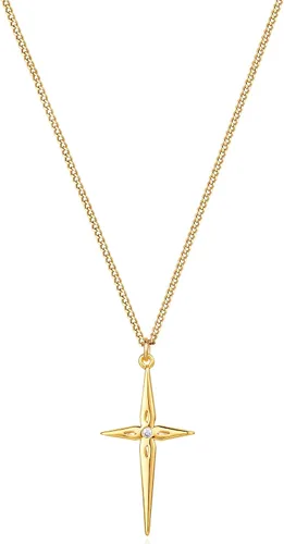 Miniatura 41 de Fettero - Collar con dije de cruz de fe, chapado en oro de 14 K, cadena fina, minimalista, simple, pequeña, para oración, regalo de joyería religiosa