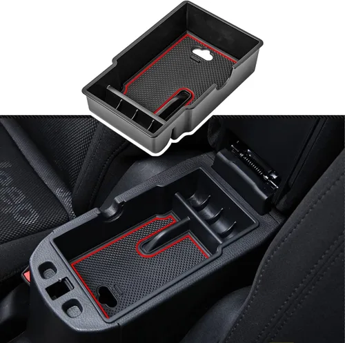 Miniatura 11 de EDBETOS Organizador de bandeja de consola central compatible con accesorios Jeep Renegade 2015-2019 2020 2021 2022 2023, caja de guantes de Negro