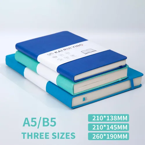 Miniatura 4 de KaiRuiYing Cuaderno de diario rayado con soporte para bolígrafo, 320 páginas, 7.6 x 10.3 pulgadas, papel grueso B5-100 GSM, para escribir, trabajo