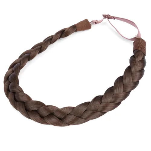 Miniatura 11 de Diadema clásica de cabello sintético trenzado, trenzas gruesas y anchas, extensión de cabello con elástico para mujeres y niñas, accesorio