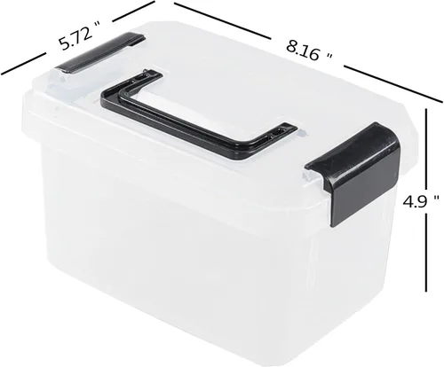 Miniatura 2 de Contenedores de almacenamiento de plástico pequeños de 2 L con tapas, cajas de almacenamiento de plástico, paquete de 6