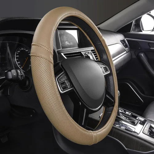 Miniatura 4 de Nuevo, cuero clásico automotriz volante universal cubiertas Car Pass, Beige