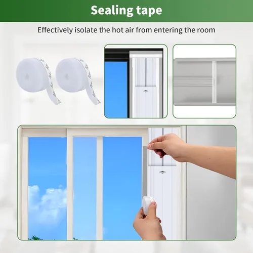 Miniatura 7 de Kit de ventilación portátil para puerta corredera de aire acondicionado con filtro de acoplador 4 en 1, ventilación de CA de puerta corredera