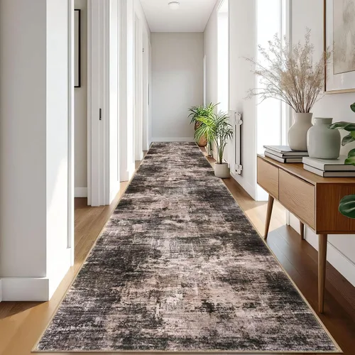 Miniatura 1235 de IOHOUZE Alfombra abstracta lavable de 3 x 12 pies para pasillos, antideslizante para cocina, camino de entrada de lana sintética para interiores