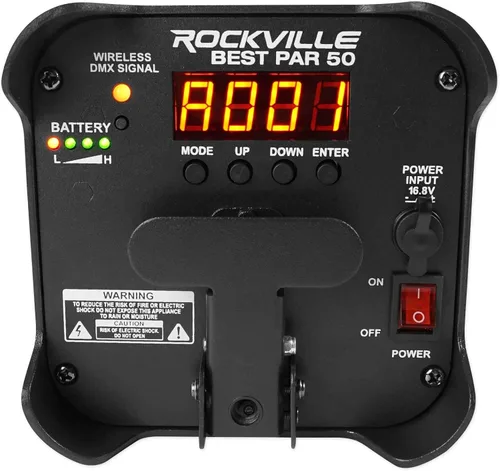 Miniatura 8 de Rockville Best PAR 50 Bundle: (4) Par recargable puede lavar luces con DMX RGBWA UV, bolsa de transporte RLB30 para accesorios de iluminación Slim