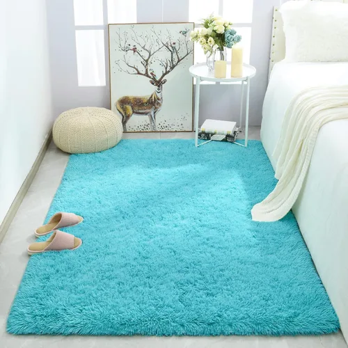 Miniatura 13 de Merelax Alfombra Moderna Suave y Esponjosa Shaggy para Dormitorio Sala de Estar Decoración de Sillas Pequeñas Alfombras Tapetes para Pies Piso, Verde